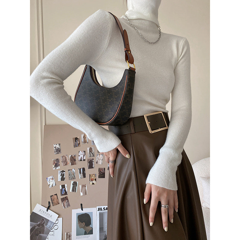 "Elegant Solid Color Turtleneck Sweater
