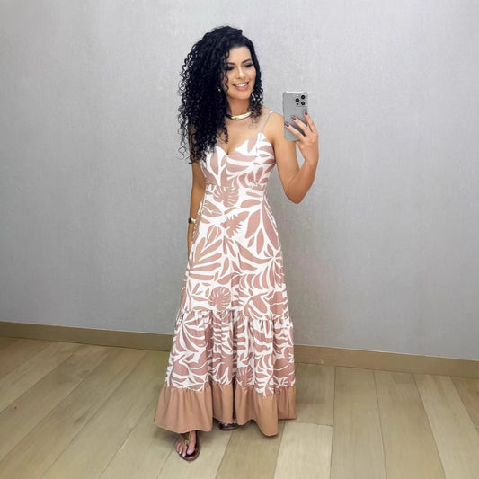 Printed Sling Casual Dress