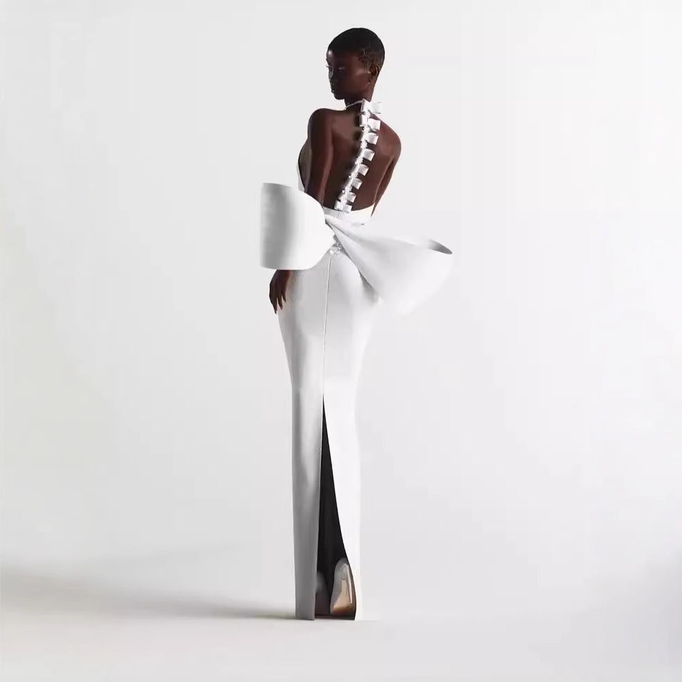 Big Bow Backless Bandage Dress