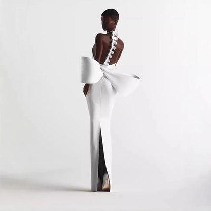 Big Bow Backless Bandage Dress