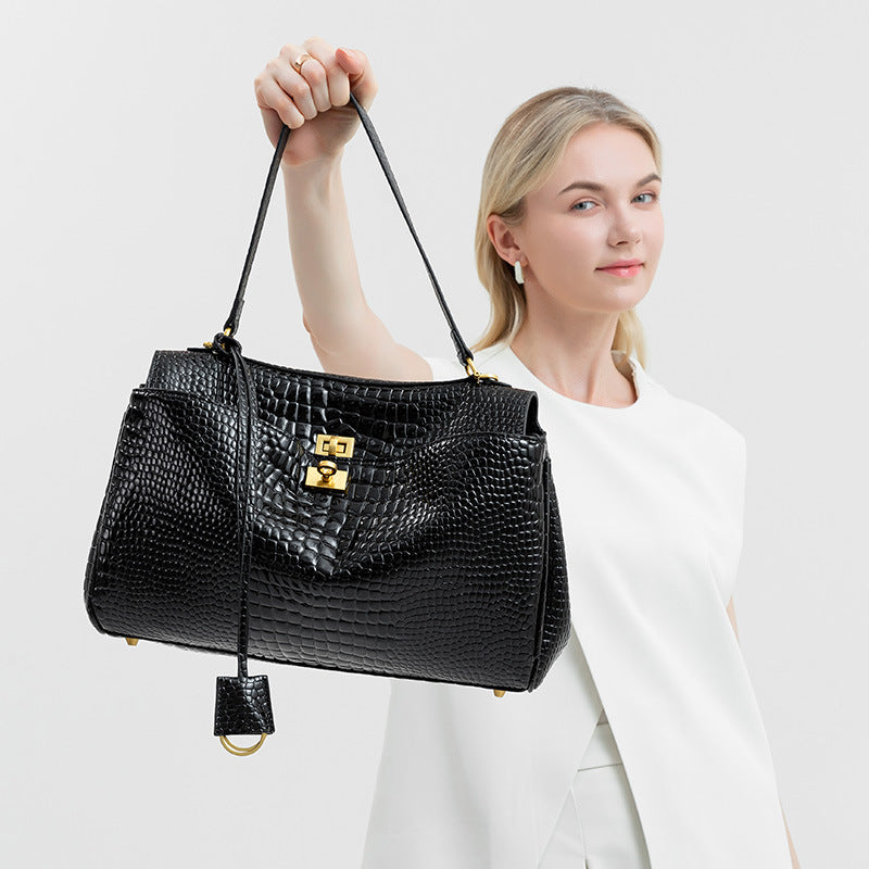 Large Capacity Office Tote  Alligator Print