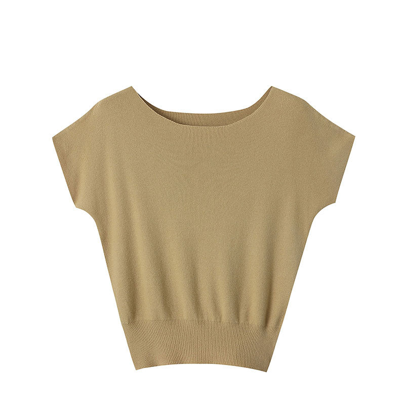 "French Chic Elegant Raglan Short Sleeve Sweater"
