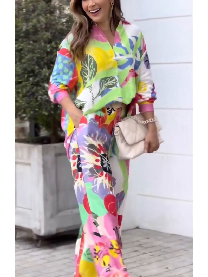 High Waist Wide Leg Pant  Set  Loose Fit