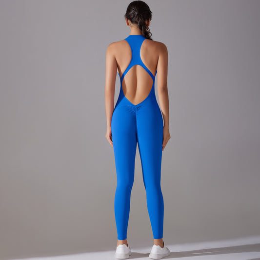 Shaping One Piece Zipper Yoga Jumpsuit