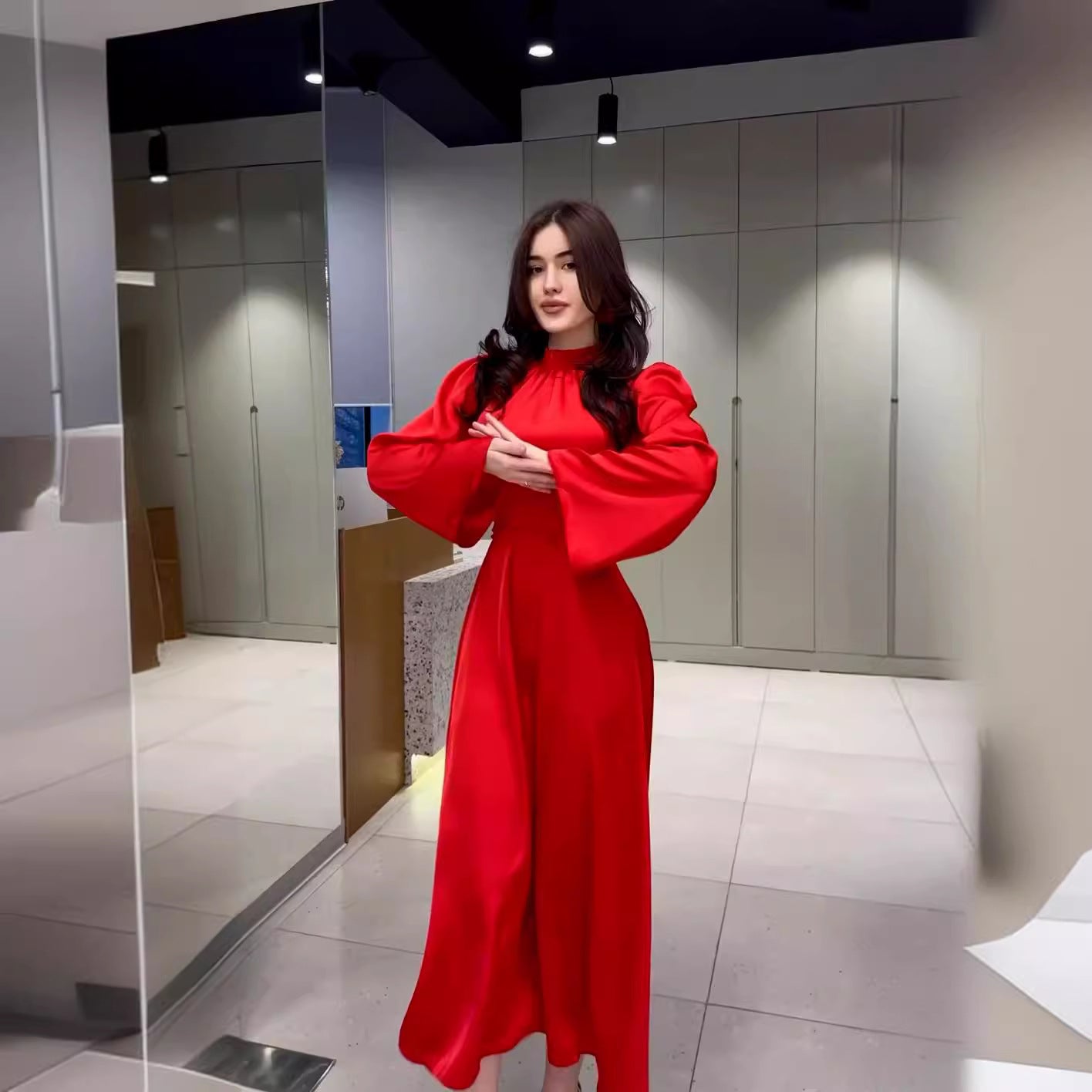 Long Sleeve Turtleneck Slim Fit Dress
