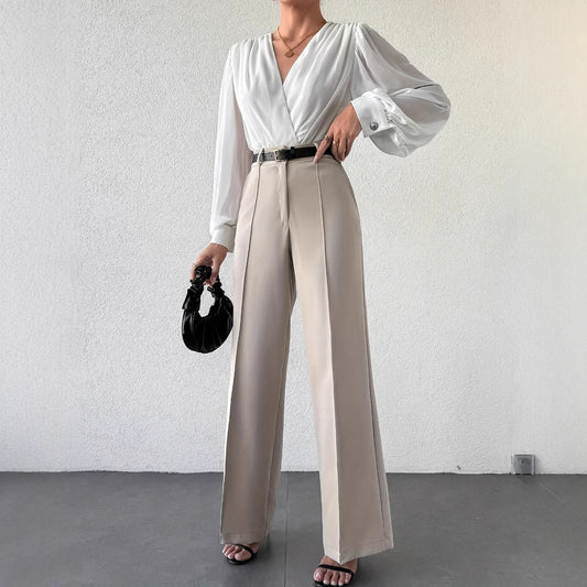 High Waist Slimming Straight  Trousers