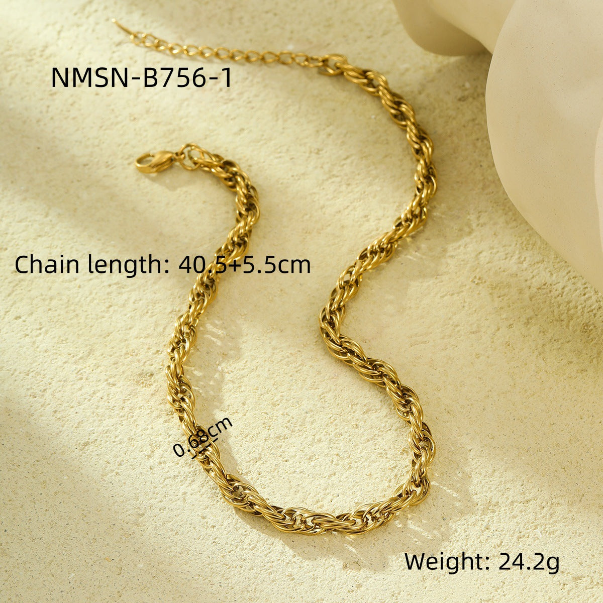 "Elegant Titanium Steel Twist Necklace – High-Grade Clavicle Chain Design"