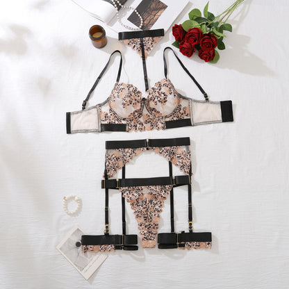 Four Piece Leopard Print Underwear Set