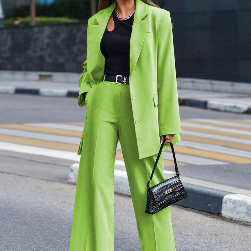 Solid Color Long Sleeve  Casual  Two Piece Set