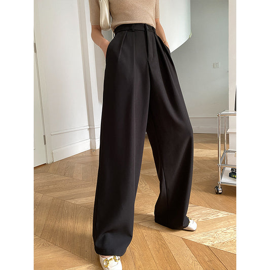 Wide-Leg Mopping Work Pants with Advanced Draping