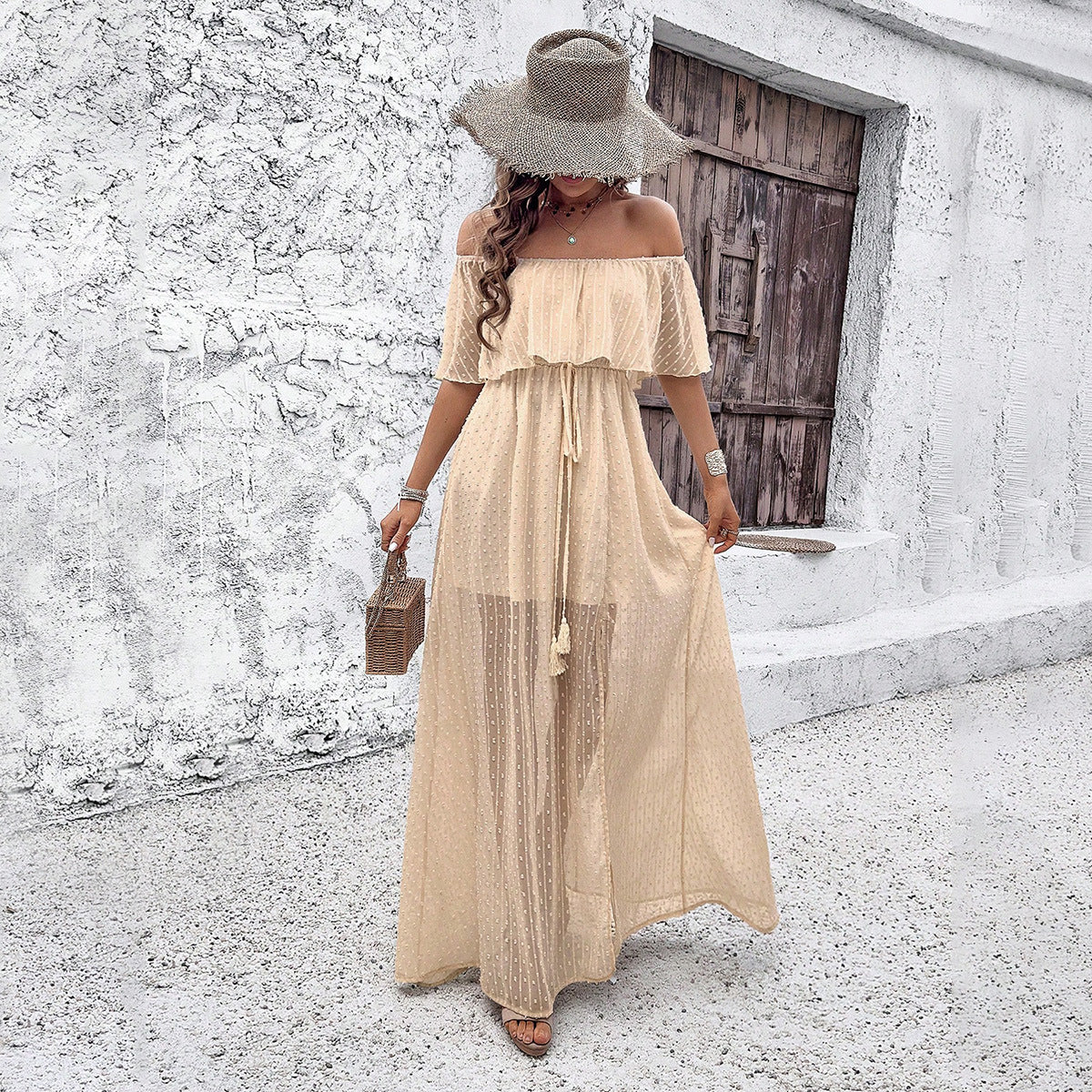 Spring Summer Elegant off Shoulder Dress