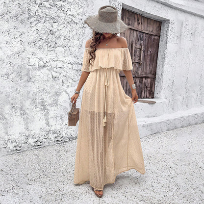 Spring Summer Elegant off Shoulder Dress